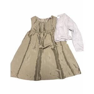 DKNY Gold Dress And old Navy Sparkle Gold Cardigan size 2